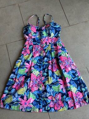 Lilly Pulitzer Bright Multi-Color Printed Dress - Sleeveless sz4